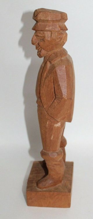 Vintage HAND CARVED Canadian WOOD FIGURE Man With Hands In Pockets BIG 3
