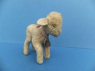 Vintage Antique German Steiff Lamby Lamb Toy,  Bell & Tag Wood Straw Filled Bear