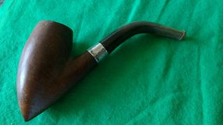 Antique Horn Stem Silver Banded Smoking Pipe (hp)