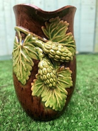 Antique Rye Pottery Hop Vase With Intricate Detailing C1910s