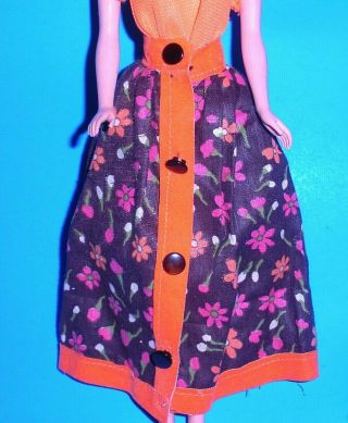 Vintage Mod 1970 Barbie Stacey Maddie Mod Orange Suede Outfit Tnt Era