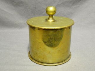 Antique WW1 German Brass Shell Case Lidded Container / Tea Caddy - Trench Art 3
