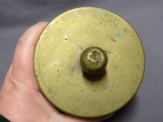 Antique WW1 German Brass Shell Case Lidded Container / Tea Caddy - Trench Art 4