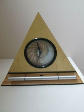 Vintage 1997 Zen Alarm Clock Now And Zen Triangle Maple Wood Finish Well