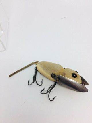 Vintage Heddon Wood Crazy Crawler Fishing Lure Mouse With Tail