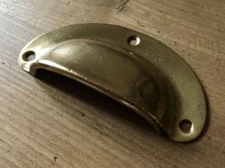 Antique Drawer Pull Cup Handle Brass Victorian Reclaimed Vintage 3