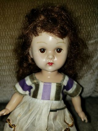 Vintage Vogue Ginny Doll Auburn Brown Hair Braids Brown Eyes Straight Leg Walker 5