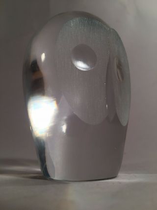 Mid Century Modern Crystal Owl Paperweight Sculpture by Hannelore Dreutler 2