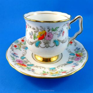 Handpainted Floral Design Royal Stafford Tea Cup And Saucer Set
