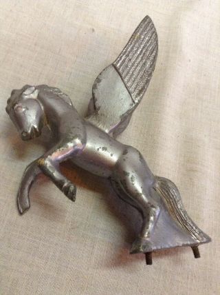 Vintage Antique Flying Horse Pegasus Mobil Oil Mascot Hood Ornament Cap