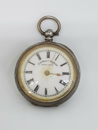 Victorian Antique Hallmarked Silver J G Graves Pocket Watch Circa 1900