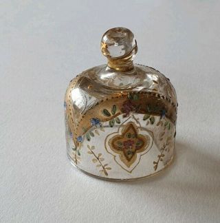 Extremely Rare Antique Miniature Georgian Glass Dome Cloche Hand Painted/enamel
