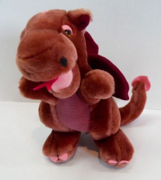 1983 Dakin 10 " Plush Toy Dragon Red Brown Stuffed Animal