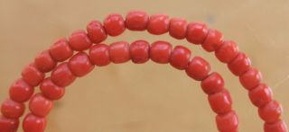 Wonderful Antique Real Carved Coral Bead Necklace 14g