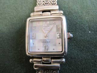 517 Ladys Sterling Silver Ecclissi Quartz Watch Bracelet`