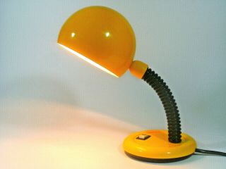 Vintage Yellow Bedside Table Lamp Italy Design 1960/70s Space Age Modernist Retr