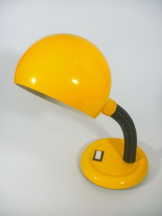 VINTAGE YELLOW BEDSIDE TABLE LAMP ITALY DESIGN 1960/70s SPACE AGE MODERNIST RETR 2