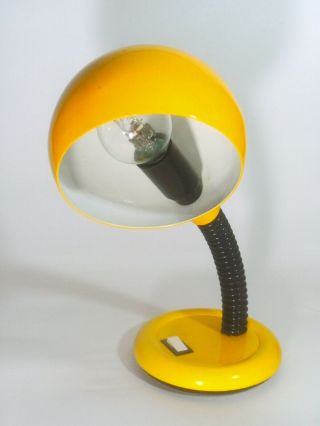 VINTAGE YELLOW BEDSIDE TABLE LAMP ITALY DESIGN 1960/70s SPACE AGE MODERNIST RETR 7
