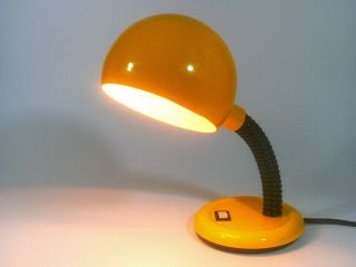 VINTAGE YELLOW BEDSIDE TABLE LAMP ITALY DESIGN 1960/70s SPACE AGE MODERNIST RETR 8