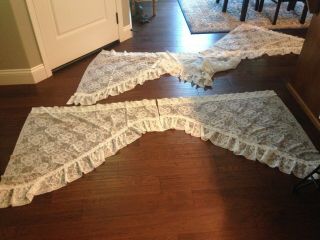 6 VINTAGE USA Made LACE SWAG CURTAINS - SET OF 3.  Each Set Measures 38 ' L 76 ' W 2