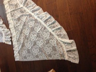 6 VINTAGE USA Made LACE SWAG CURTAINS - SET OF 3.  Each Set Measures 38 ' L 76 ' W 3