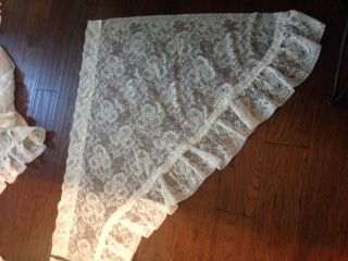 6 VINTAGE USA Made LACE SWAG CURTAINS - SET OF 3.  Each Set Measures 38 ' L 76 ' W 5