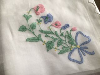 Gorgeous Vintage Organdie Embroidered Tablecover