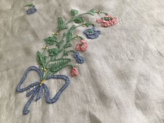 Gorgeous Vintage Organdie Embroidered Tablecover 2