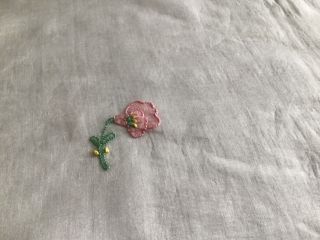 Gorgeous Vintage Organdie Embroidered Tablecover 3