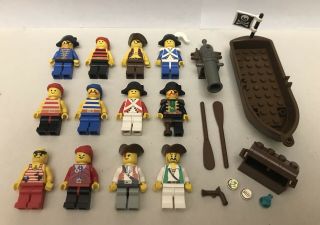 12 LEGO MiniFigs.  Vintage Pirates,  Imperial Guard,  Cannon,  Boat,  Treasure 2