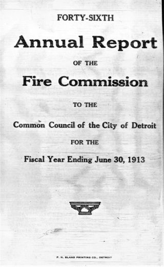 4 Copies Of Antique Detroit Fire Dept Commission Reports 1869,  1880,  1896,  1912