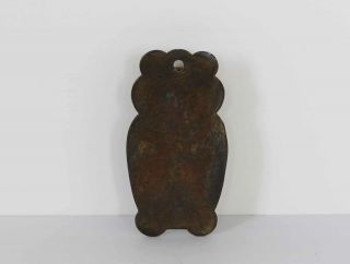 Antique H.  L.  Judd Company Brass Coated Cast Iron OWL WALL CLIP HOLDER 2
