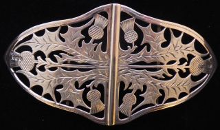 Victorian 1898 Scottish Thistle Hallmarked Solid Silver Nurses Belt Buckle