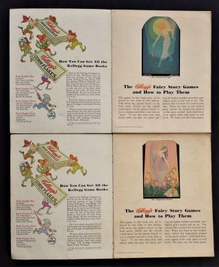 1931 antique 4pc SET KELLOGG ' S BOOK of GAMES boards little black sambo spinners 7