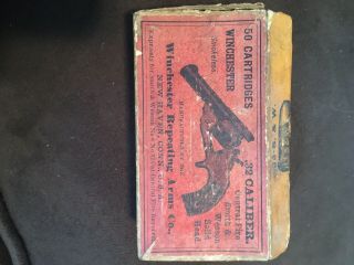 Antique Vintage Ammo Box Empty Winchester.  32 Caliber S & W