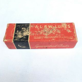 Allcock Antique Vintage Water Witch Fishing Lure Spinner Box