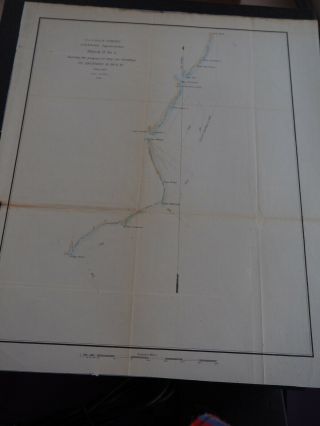 Antique Map " U.  S.  Coast Survey Showing Progress Of Deep Sea Soundings "