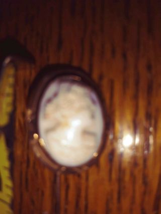 Antique Victorian Cameo Stone of Woman ' s Profile Stick Pin 2 1/2 