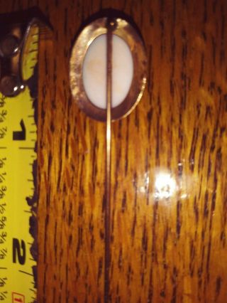 Antique Victorian Cameo Stone of Woman ' s Profile Stick Pin 2 1/2 