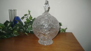Lead Crystal Candy Dish With Lid Finial