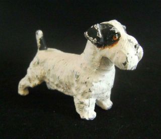 Parson Russell Terrier: Antique Cold Painted Spelter Figure Of A Dog C.  1920s