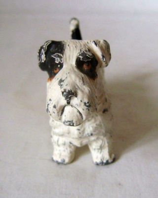Parson Russell Terrier: Antique Cold Painted Spelter Figure of a Dog C.  1920s 4