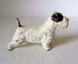 Parson Russell Terrier: Antique Cold Painted Spelter Figure of a Dog C.  1920s 5