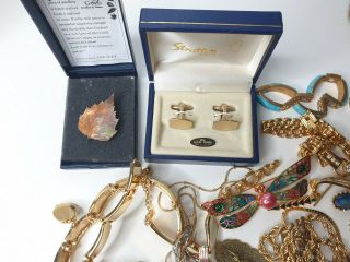 Vintage or Antique Assorted Gold Tone Costume Jewellery Jewelry Bundle Harvest 2