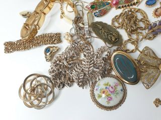 Vintage or Antique Assorted Gold Tone Costume Jewellery Jewelry Bundle Harvest 7