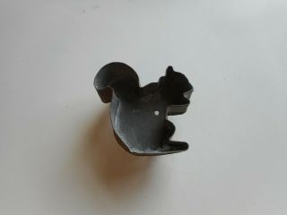Antique Soldered Tin Squirrel Cookie Cutter.  Squirrel Eating A Nut Cookie Cutter