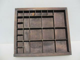 Vintage Wooden Printers Drawer Storage Tray Compartments Vintage Old - A0972