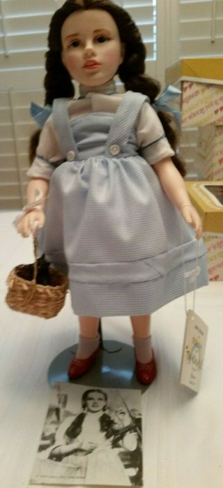 Effanbee Judy Garland Dorothy Doll W/box,  Stand,  Booklet,  Tag,  Toto,  Slippers,  Pic