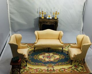 Bespaq Miniature Dollhouse Furniture Sofa And Two Chairs - 3 Piece