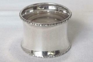 A Antique Solid Sterling Silver Shaped Napkin Ring Birmingham 1923.
